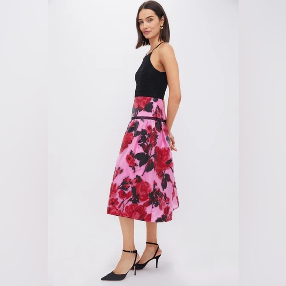 NWT Tuckernuck Cerise Begonia Blossom Eyelet Lace Jacquard Joss Midi Dress Sz L - Picture 3 of 13